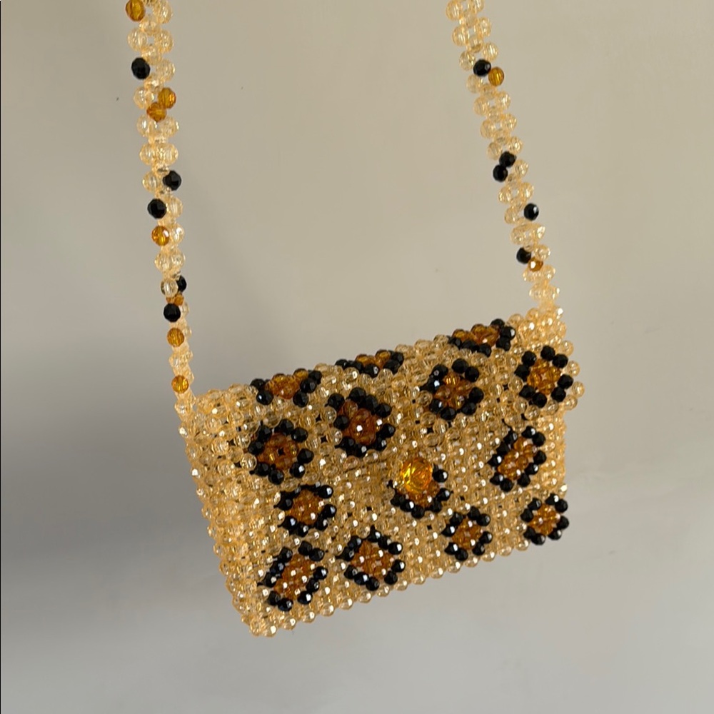 Susan Alexandra Leopard beaded bag